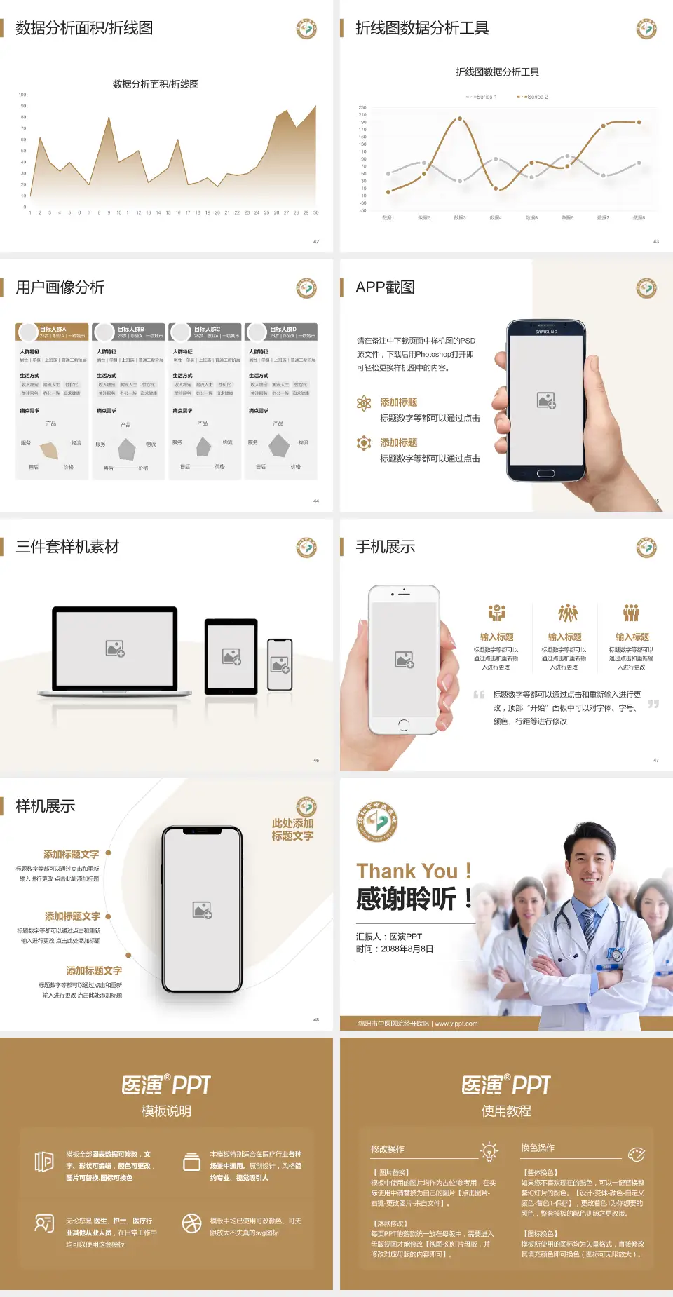 绵阳市中医医院经开院区科室介绍与推广PPT模板4:3格式幻灯片预览图6