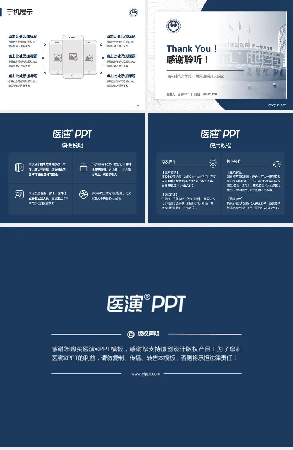 河南科技大学第一附属医院开元院区医院管理报告PPT模板4:3格式幻灯片预览图7