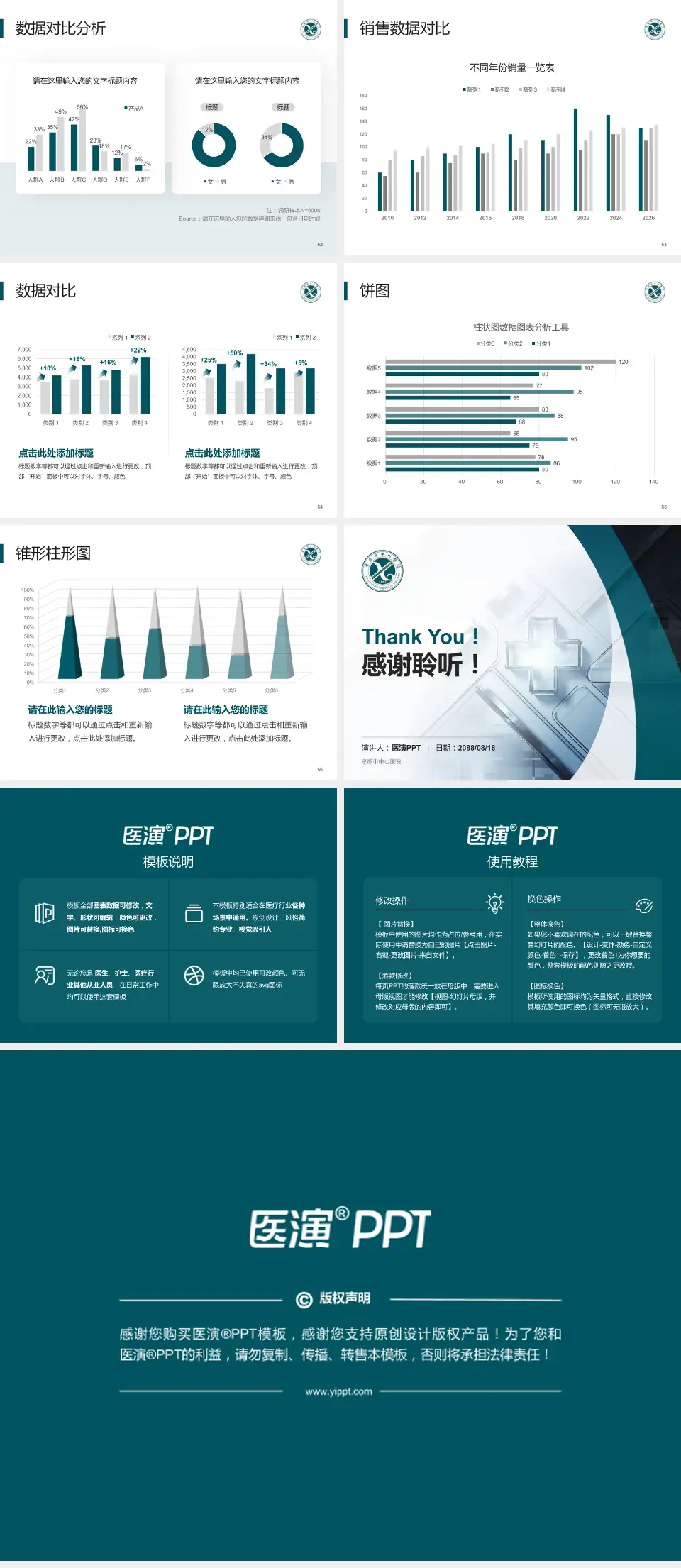 孝感市中心医院医疗行业比赛专用PPT模板4:3格式幻灯片预览图7