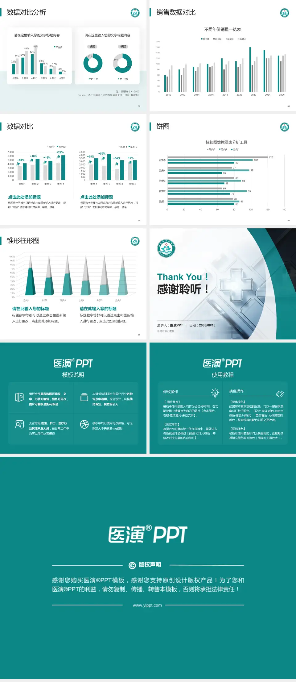 许昌市中心医院医疗行业比赛专用PPT模板4:3格式幻灯片预览图7