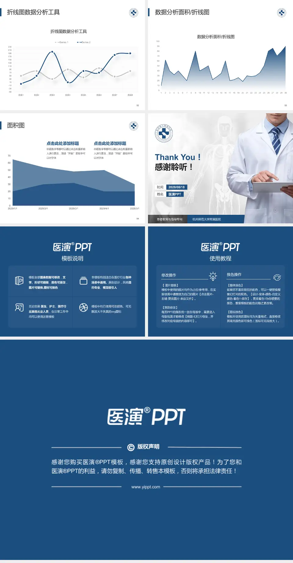 杭州师范大学附属医院患者教育与指导PPT模板4:3格式幻灯片预览图7