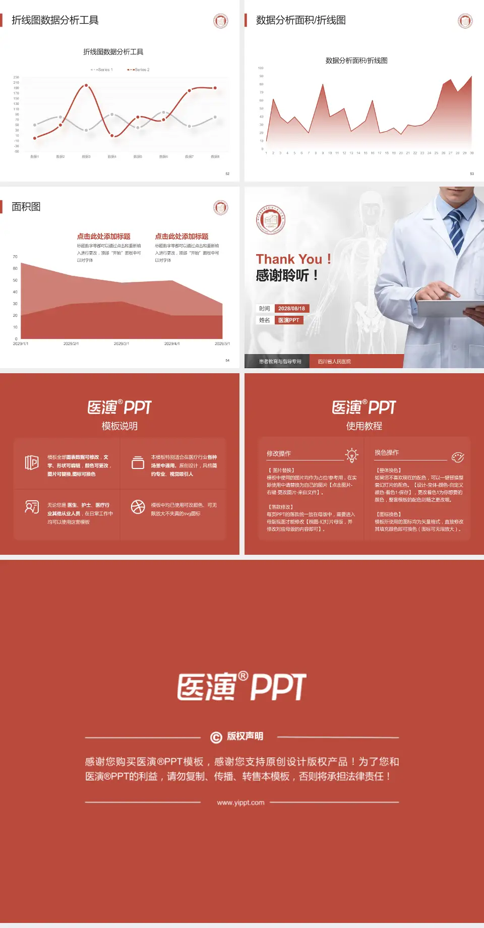 四川省人民医院患者教育与指导PPT模板4:3格式幻灯片预览图7