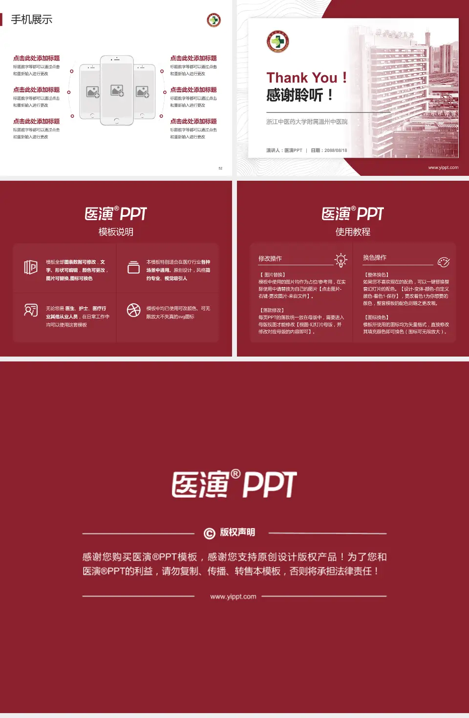 浙江中医药大学附属温州中医院医院管理报告PPT模板4:3格式幻灯片预览图7