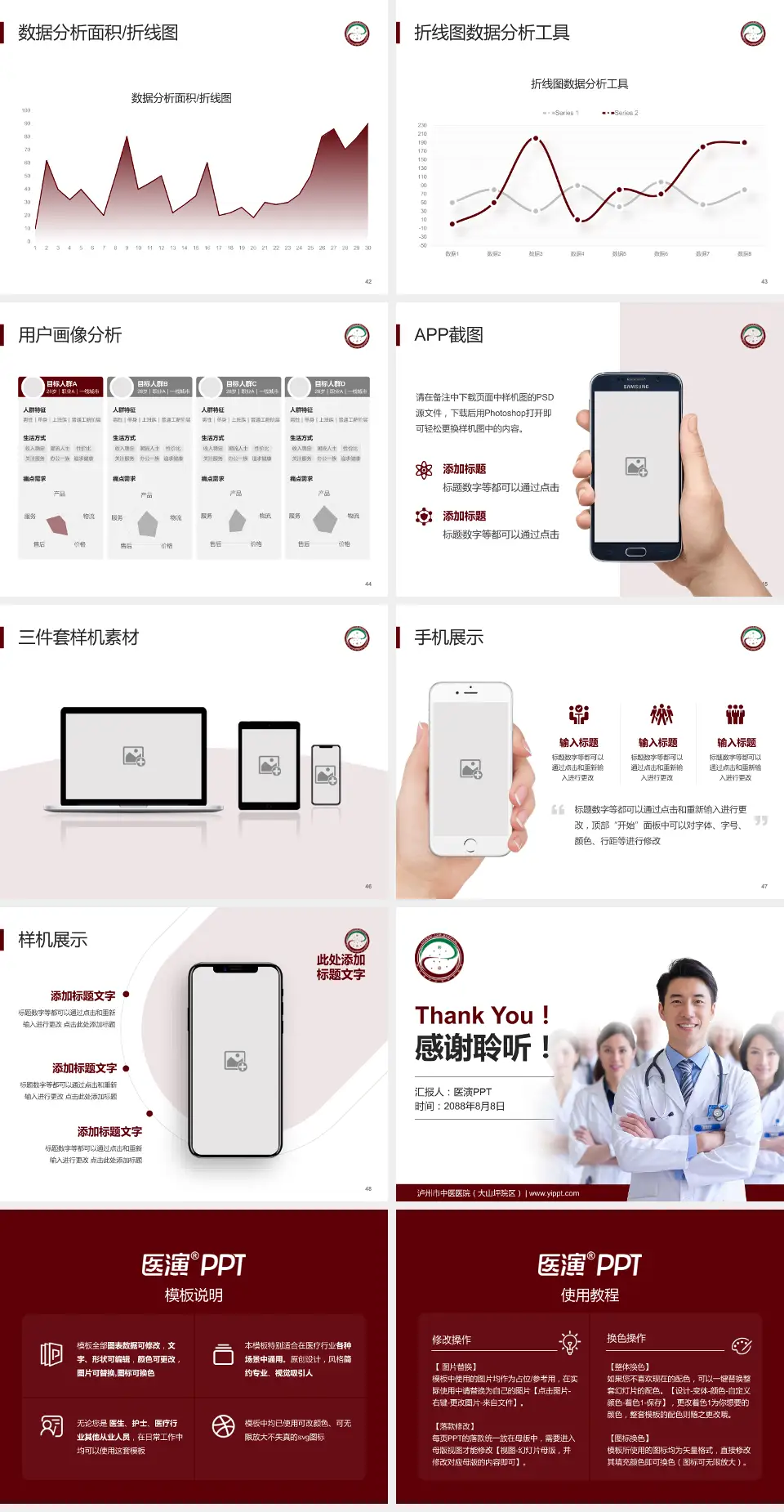 泸州市中医医院（大山坪院区）科室介绍与推广PPT模板4:3格式幻灯片预览图6