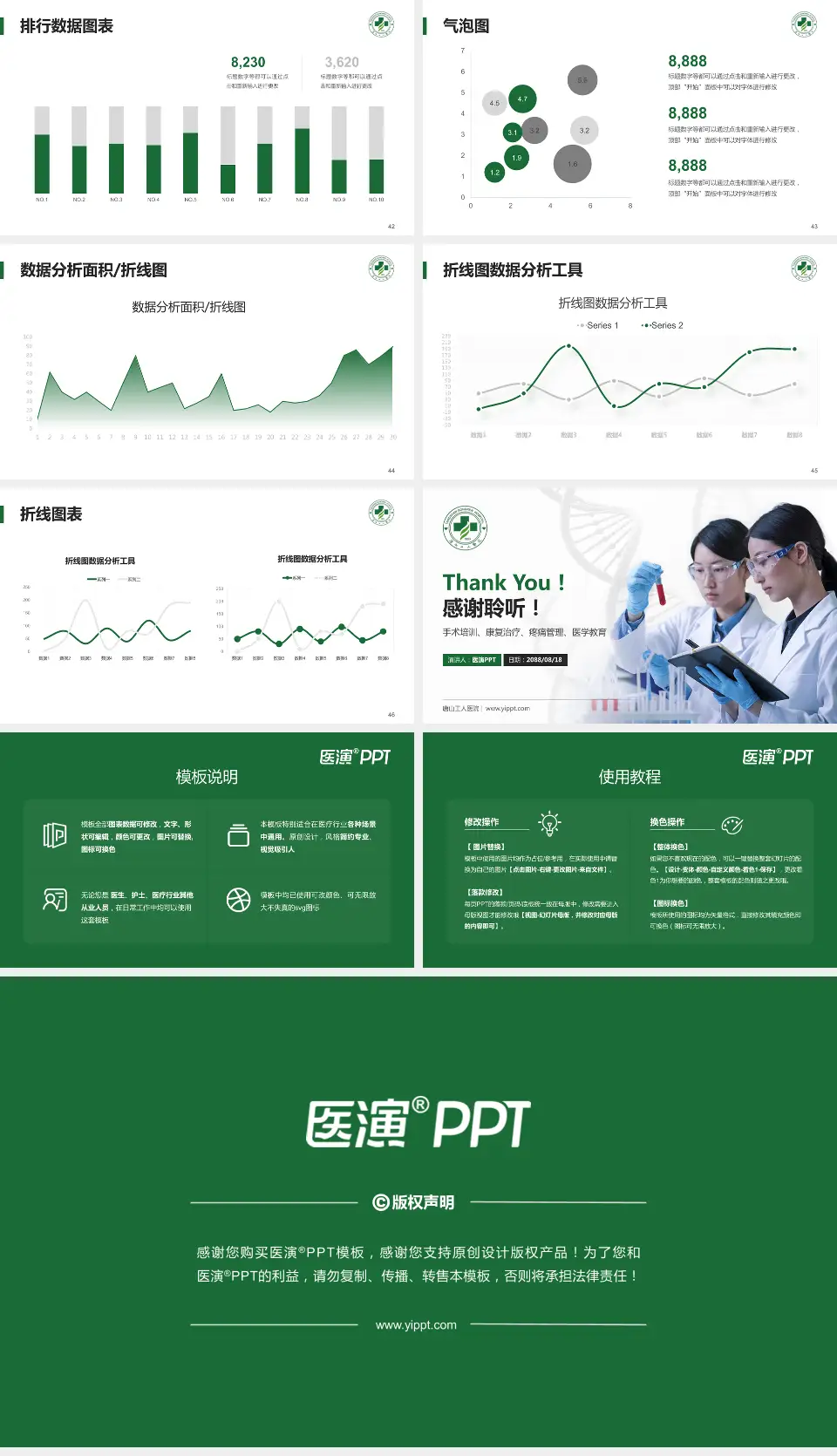 唐山工人医院科研成果展示PPT模板16:9格式幻灯片预览图6