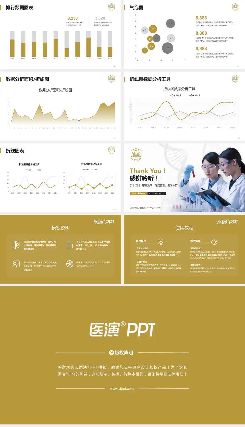 成都市第五人民医院科研成果展示PPT模板16:9格式幻灯片预览图6