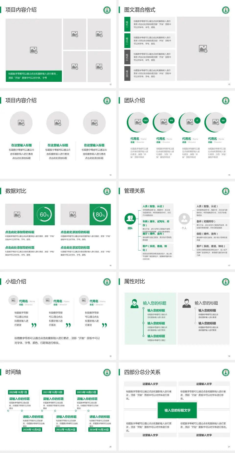 大竹县中医院科室介绍与推广PPT模板4:3格式幻灯片预览图3