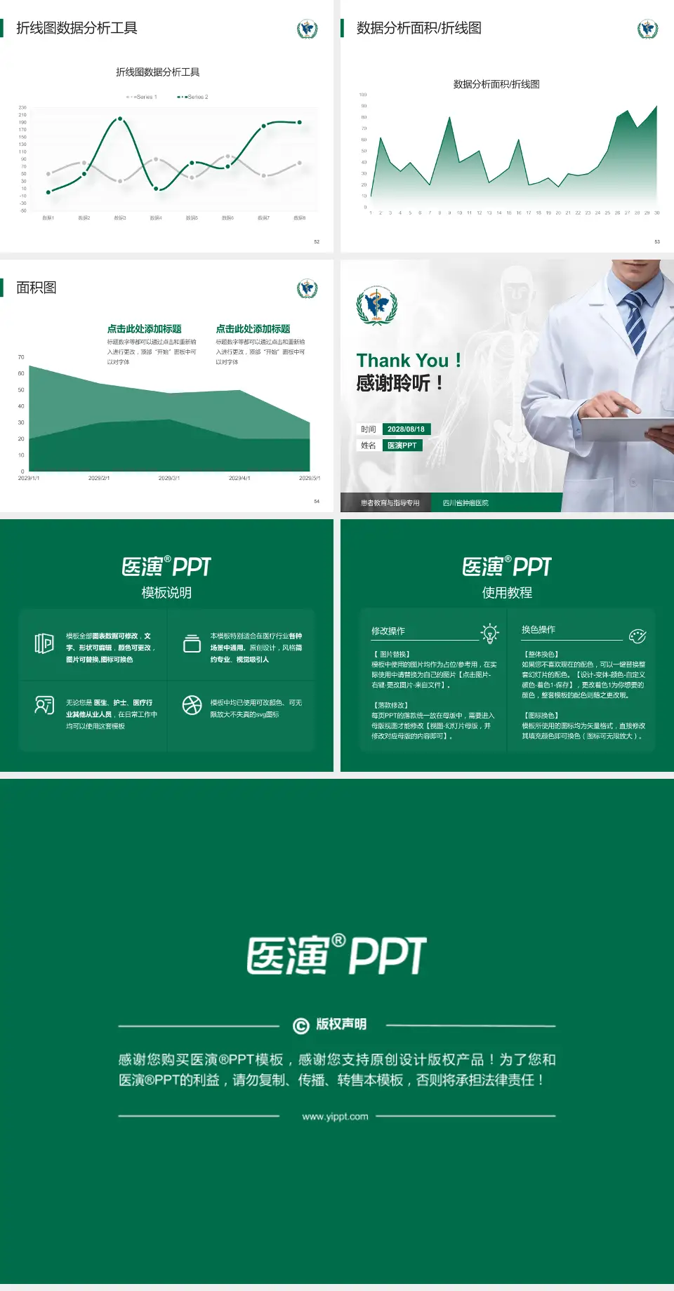 四川省肿瘤医院患者教育与指导PPT模板4:3格式幻灯片预览图7