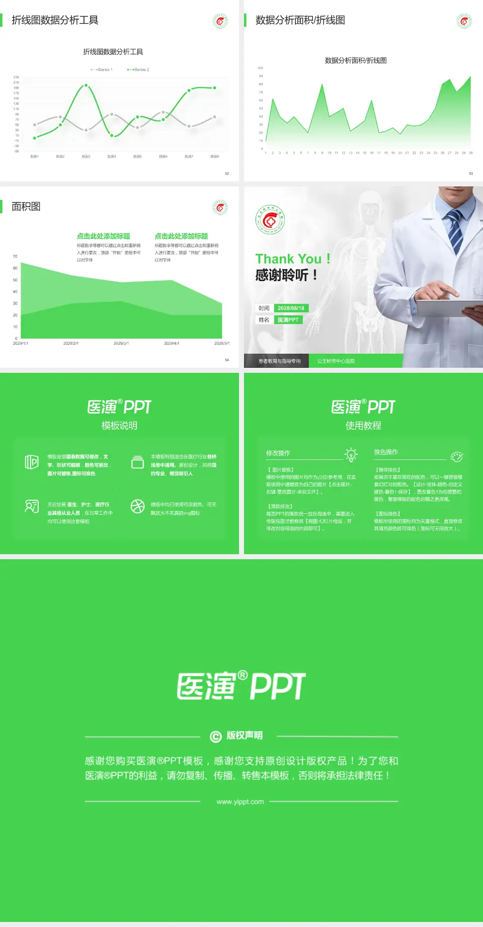 公主岭市中心医院患者教育与指导PPT模板4:3格式幻灯片预览图7