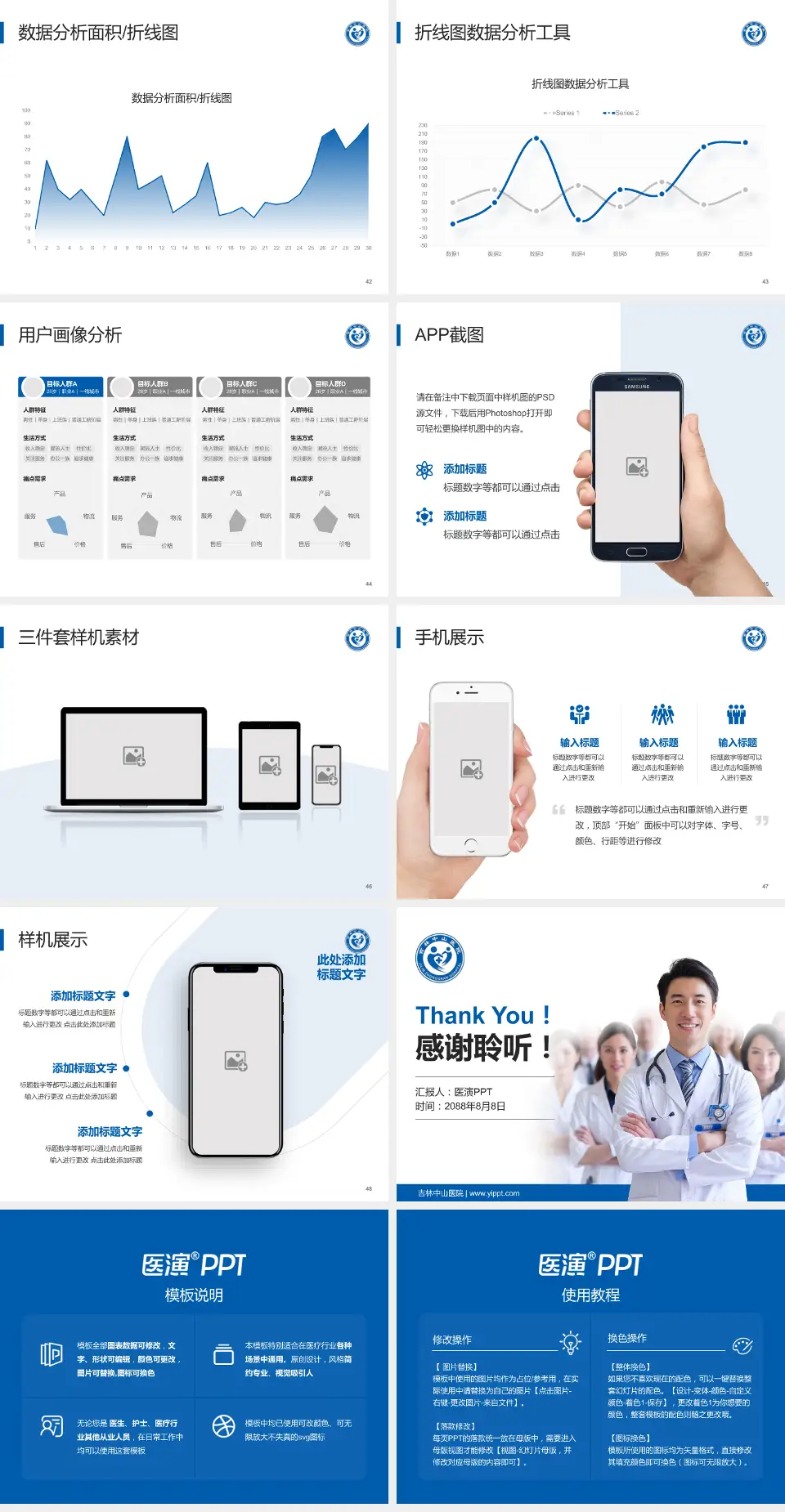 吉林中山医院科室介绍与推广PPT模板4:3格式幻灯片预览图6