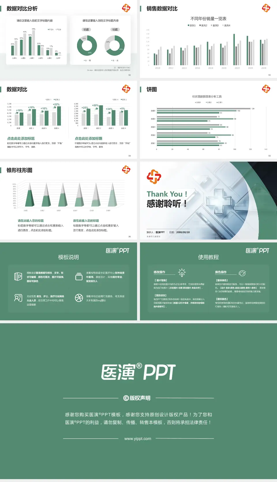 长春市儿童医院医疗行业比赛专用PPT模板16:9格式幻灯片预览图7
