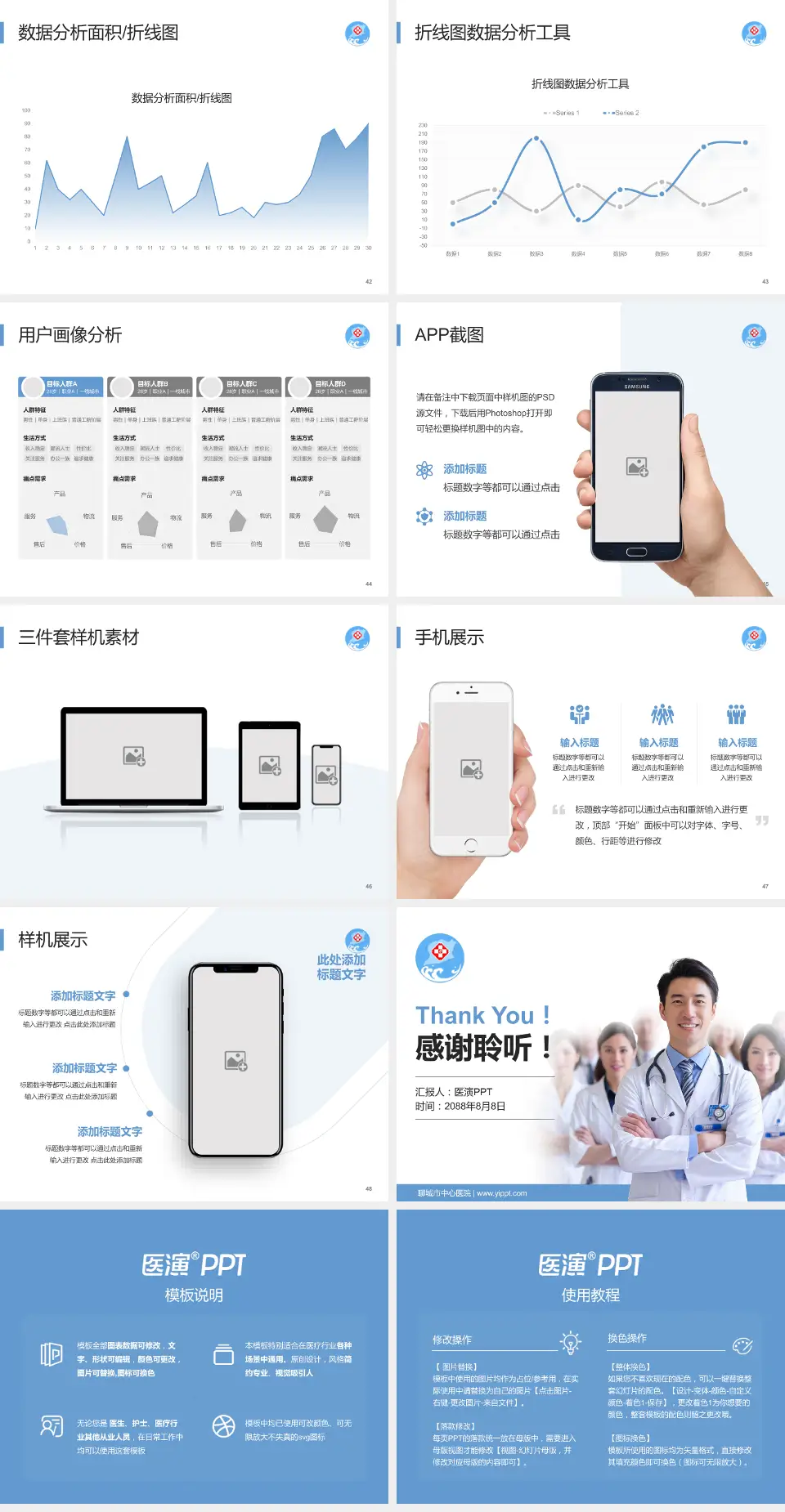 聊城市中心医院科室介绍与推广PPT模板4:3格式幻灯片预览图6