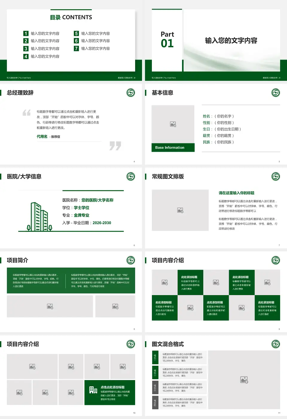 重庆市第十一人民医院个人求职应聘简历PPT模板16:9格式幻灯片预览图2