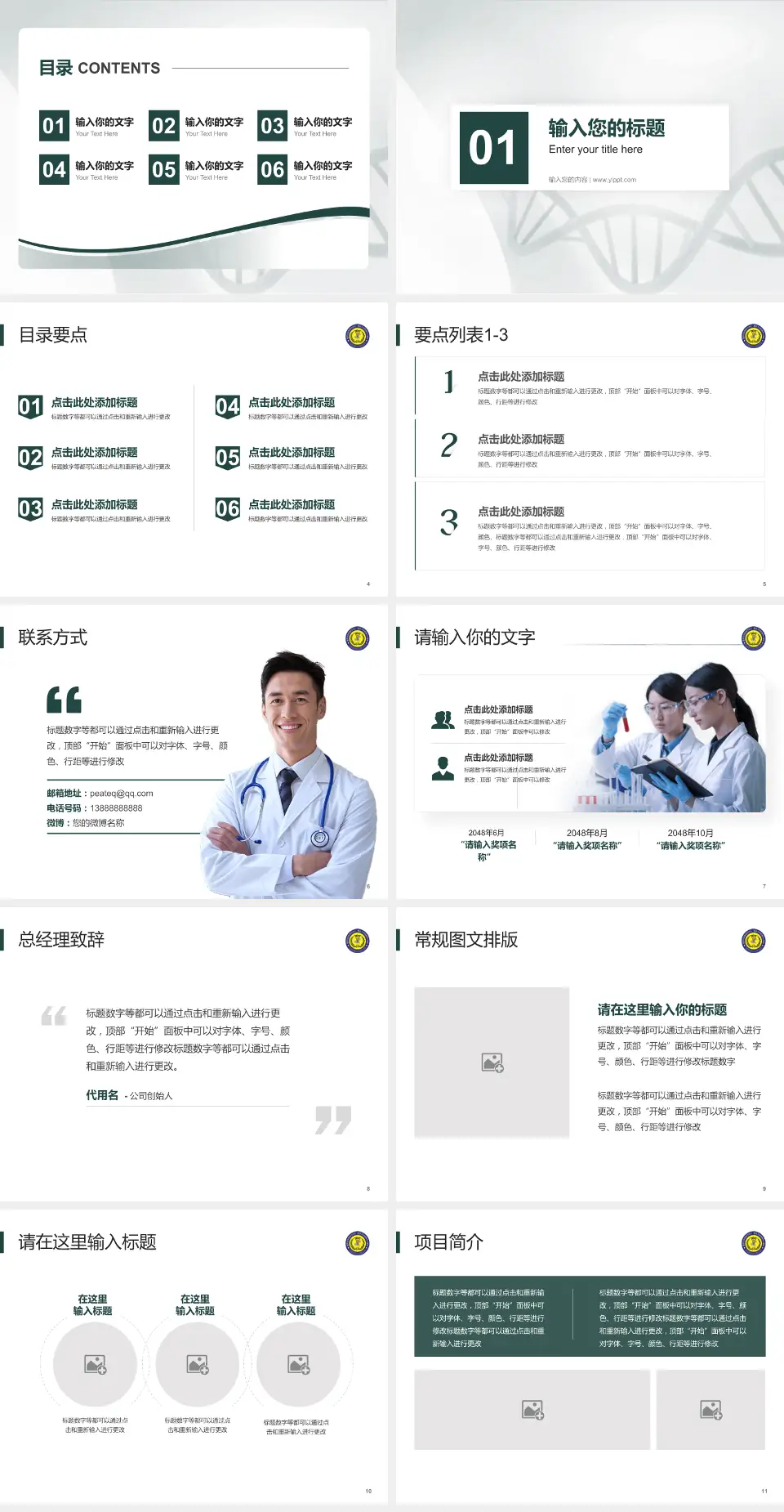 重庆市第四人民医院项目申请与汇报PPT模板4:3格式幻灯片预览图2