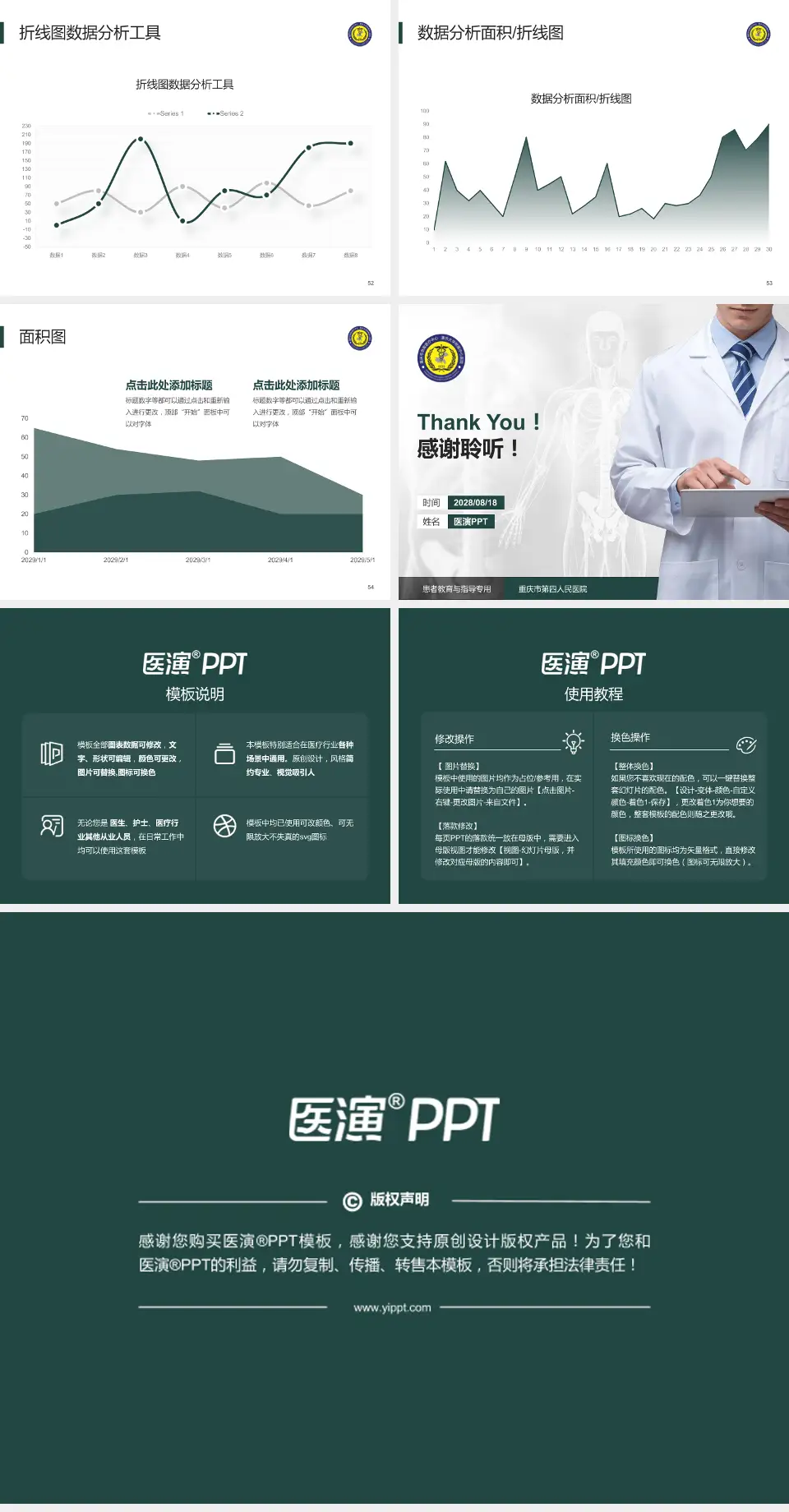 重庆市第四人民医院患者教育与指导PPT模板4:3格式幻灯片预览图7