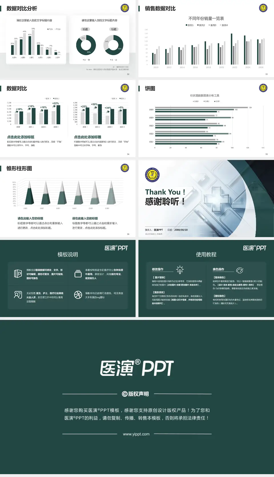 重庆市第四人民医院医疗行业比赛专用PPT模板16:9格式幻灯片预览图7