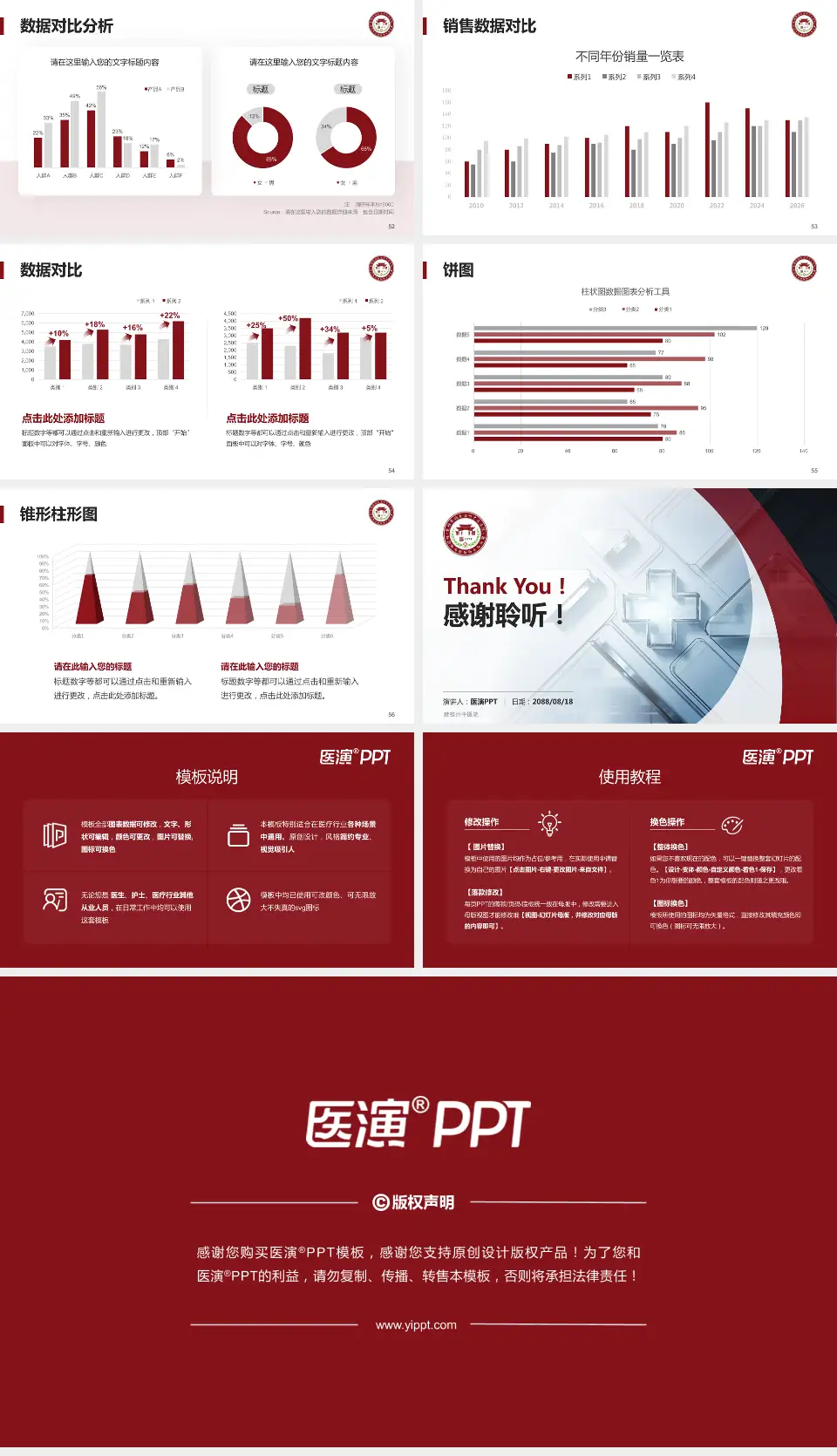 楚雄州中医院医疗行业比赛专用PPT模板16:9格式幻灯片预览图7