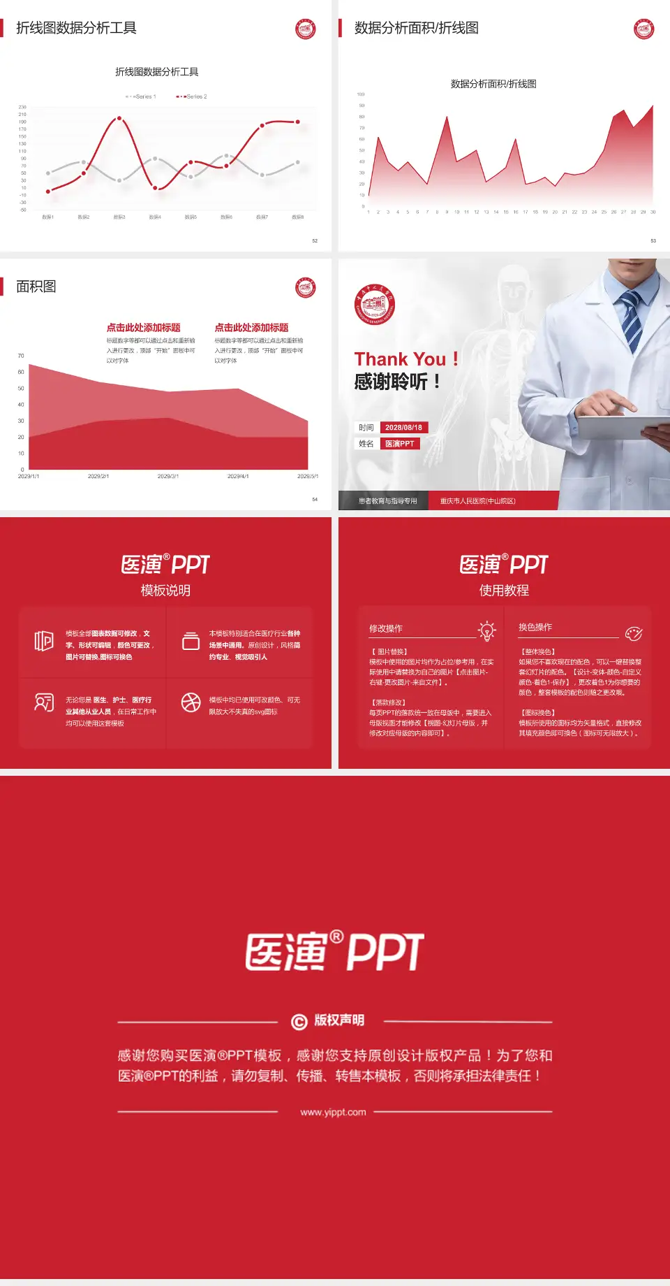 重庆市人民医院(中山院区)患者教育与指导PPT模板4:3格式幻灯片预览图7