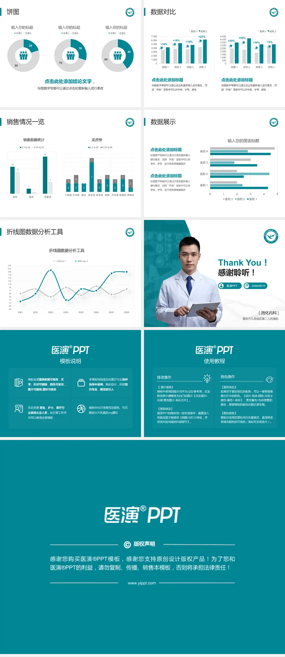 重庆市九龙坡区第二人民医院病例分享与讨论PPT模板4:3格式幻灯片预览图4