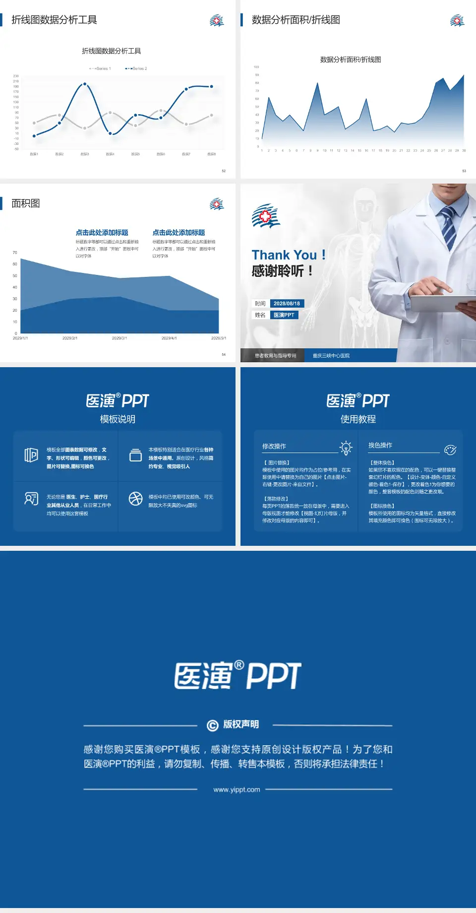 重庆三峡中心医院患者教育与指导PPT模板4:3格式幻灯片预览图7
