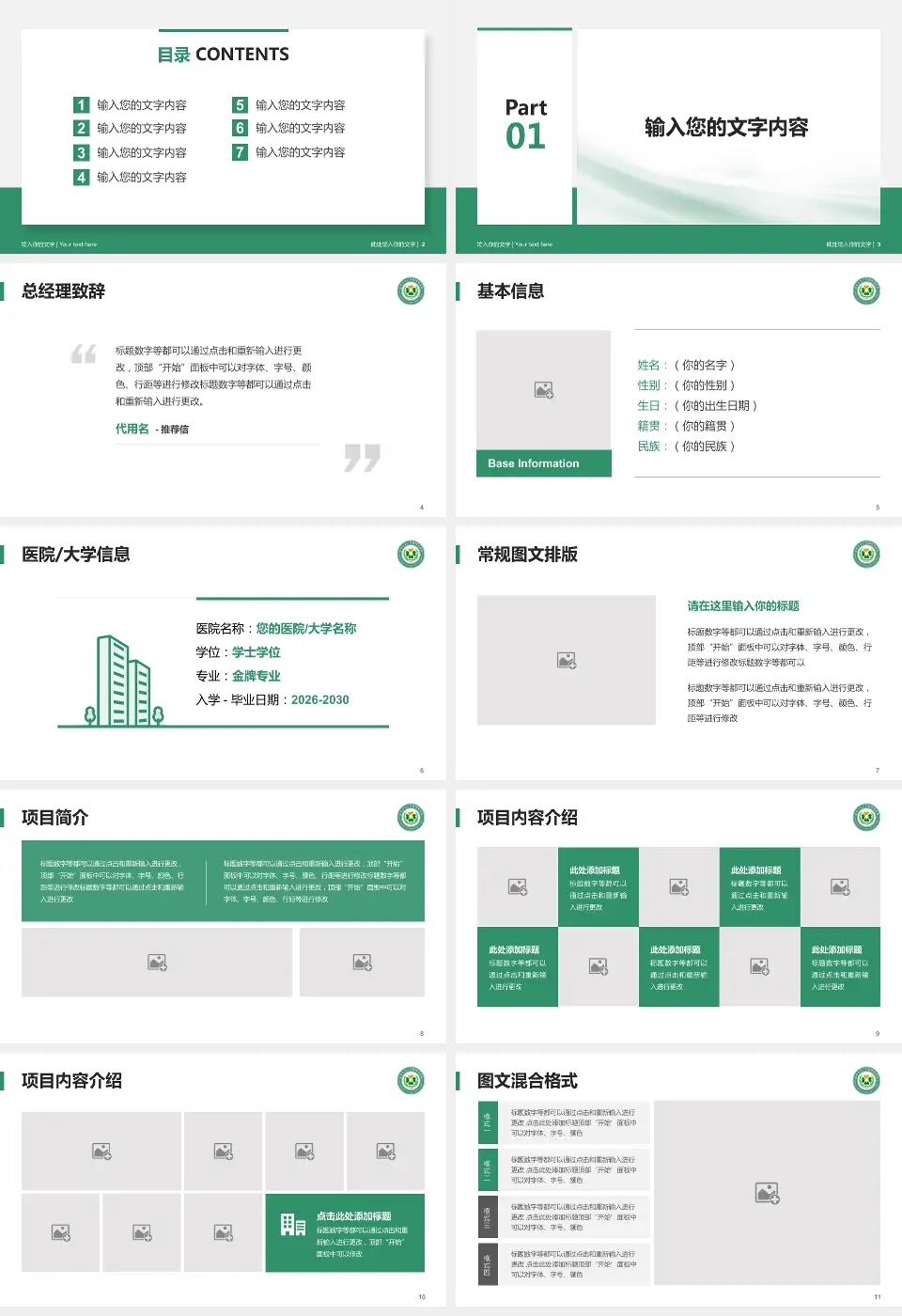昆明市东川区精神病院个人求职应聘简历PPT模板16:9格式幻灯片预览图2