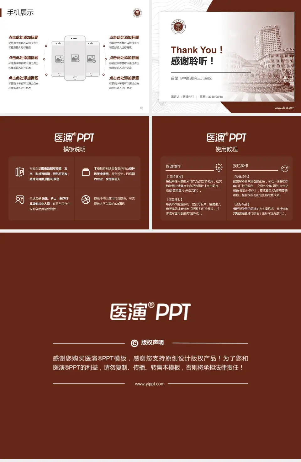 曲靖市中医医院三元院区医院管理报告PPT模板4:3格式幻灯片预览图7