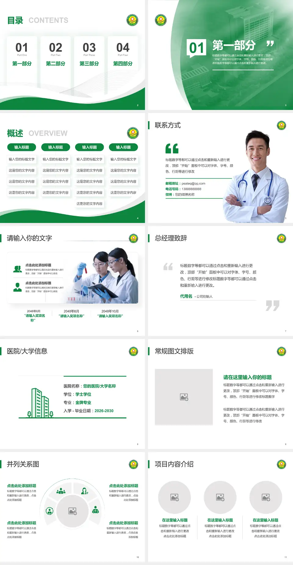 怒江州人民医院会议与研讨会PPT模板4:3格式幻灯片预览图2