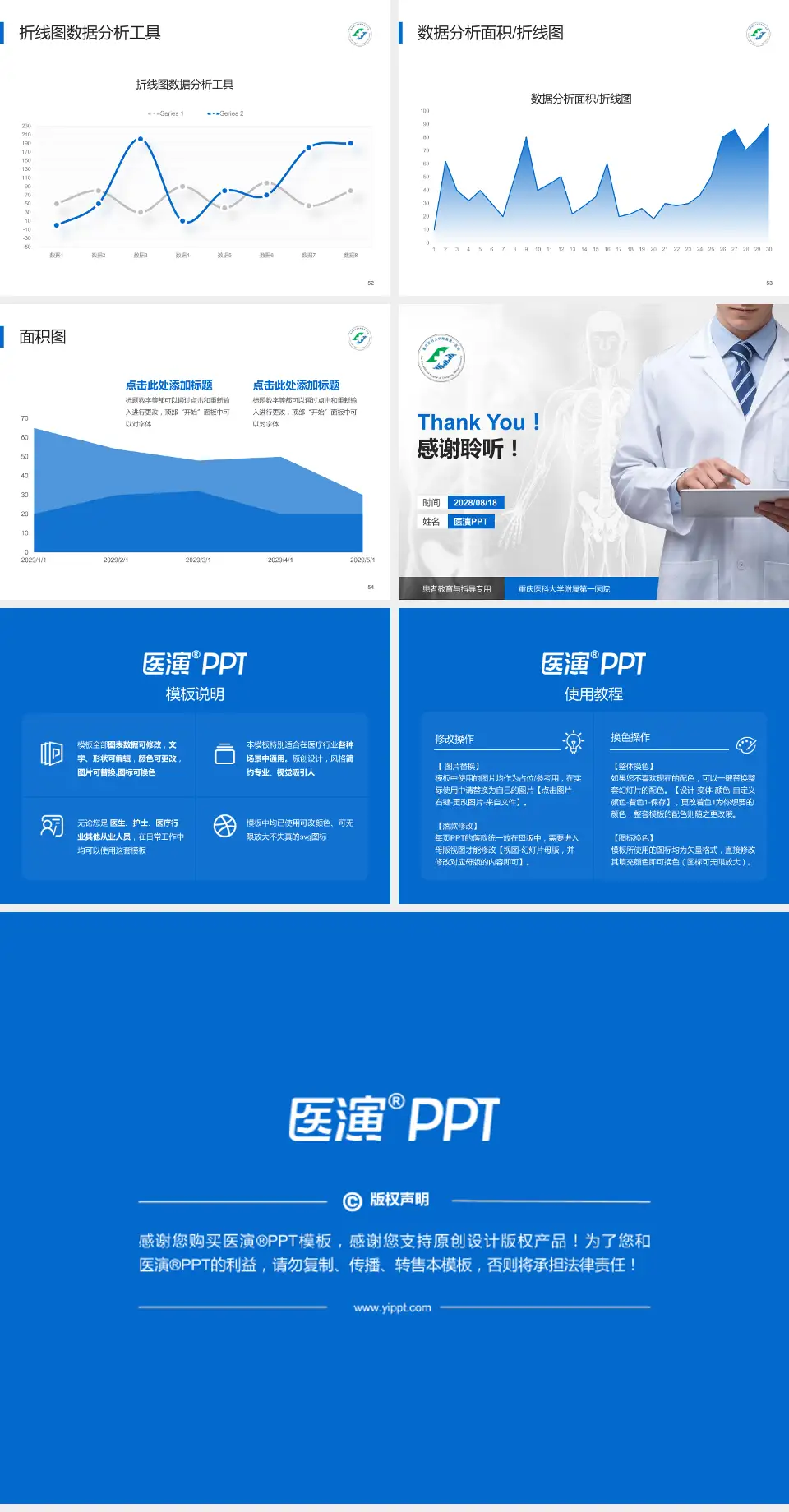 重庆医科大学附属第一医院患者教育与指导PPT模板4:3格式幻灯片预览图7