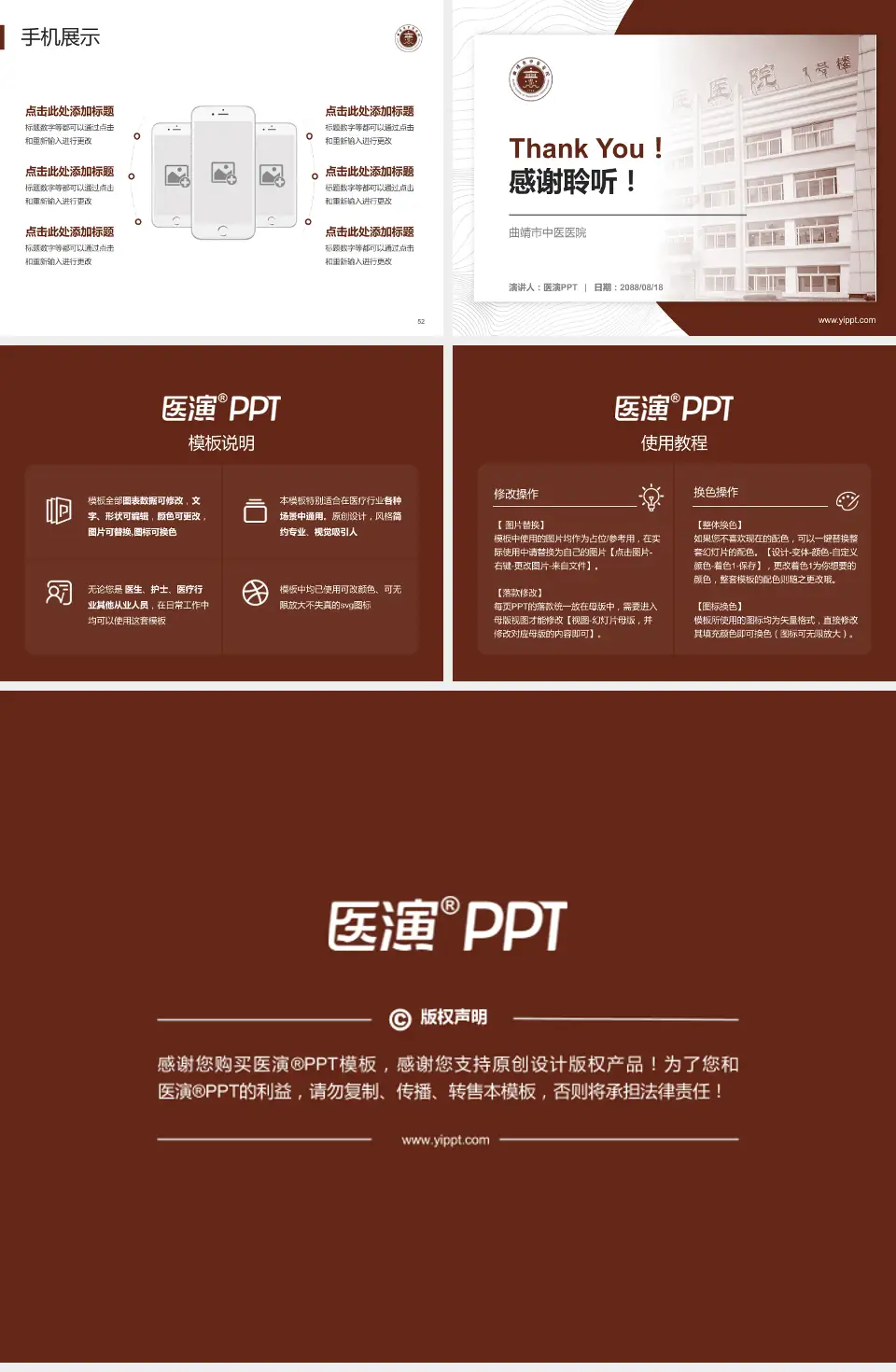 曲靖市中医医院医院管理报告PPT模板4:3格式幻灯片预览图7