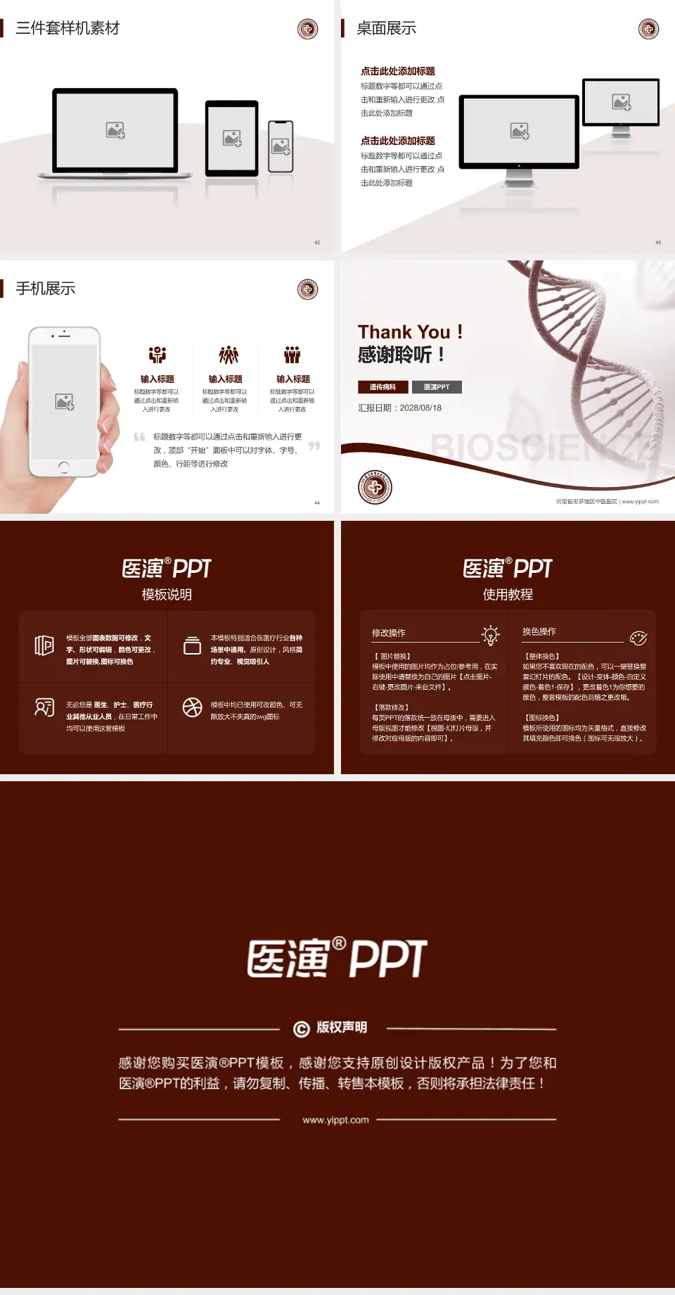 云南省思茅地区中医医院项目申请与汇报PPT模板4:3格式幻灯片预览图6