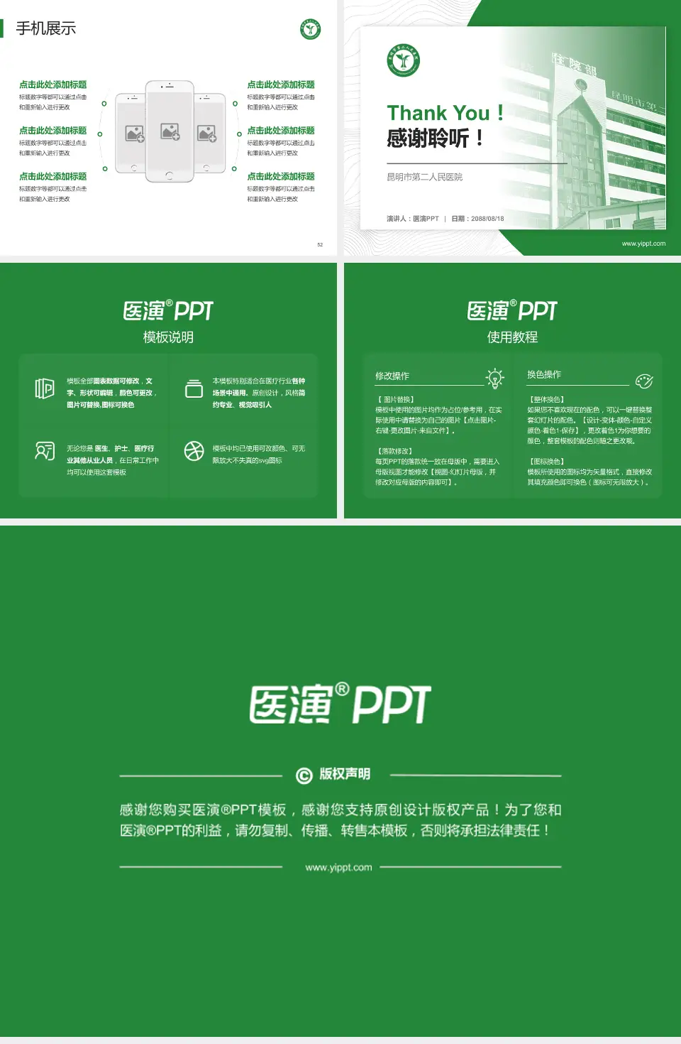 昆明市第二人民医院医院管理报告PPT模板4:3格式幻灯片预览图7