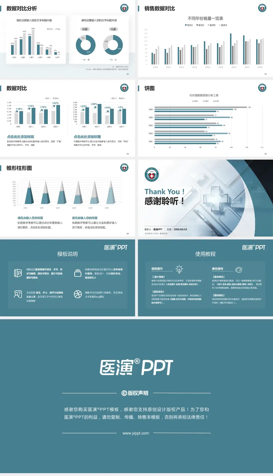 昆明医科大学第一附属医院医疗行业比赛专用PPT模板16:9格式幻灯片预览图7