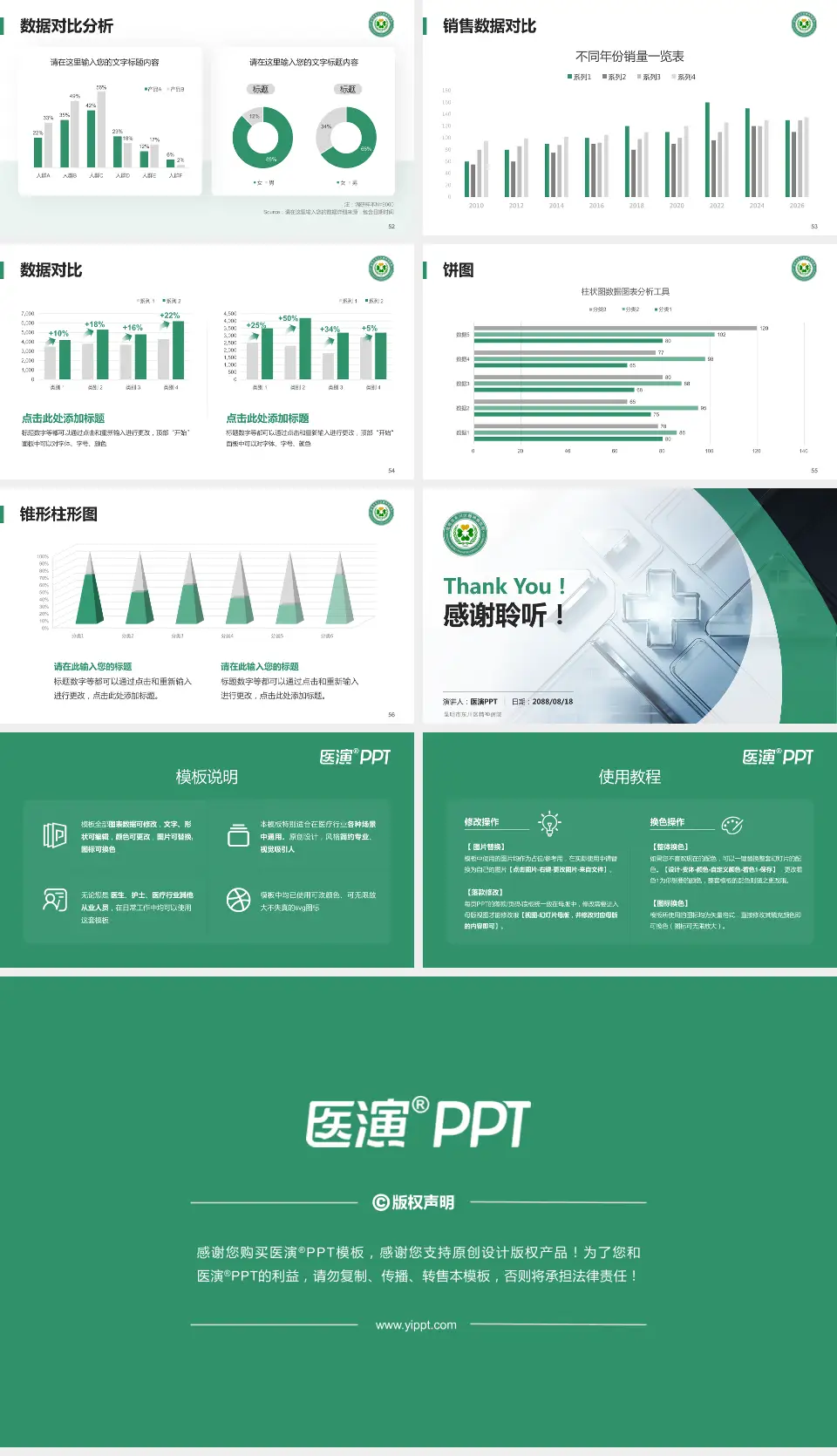 昆明市东川区精神病院医疗行业比赛专用PPT模板16:9格式幻灯片预览图7