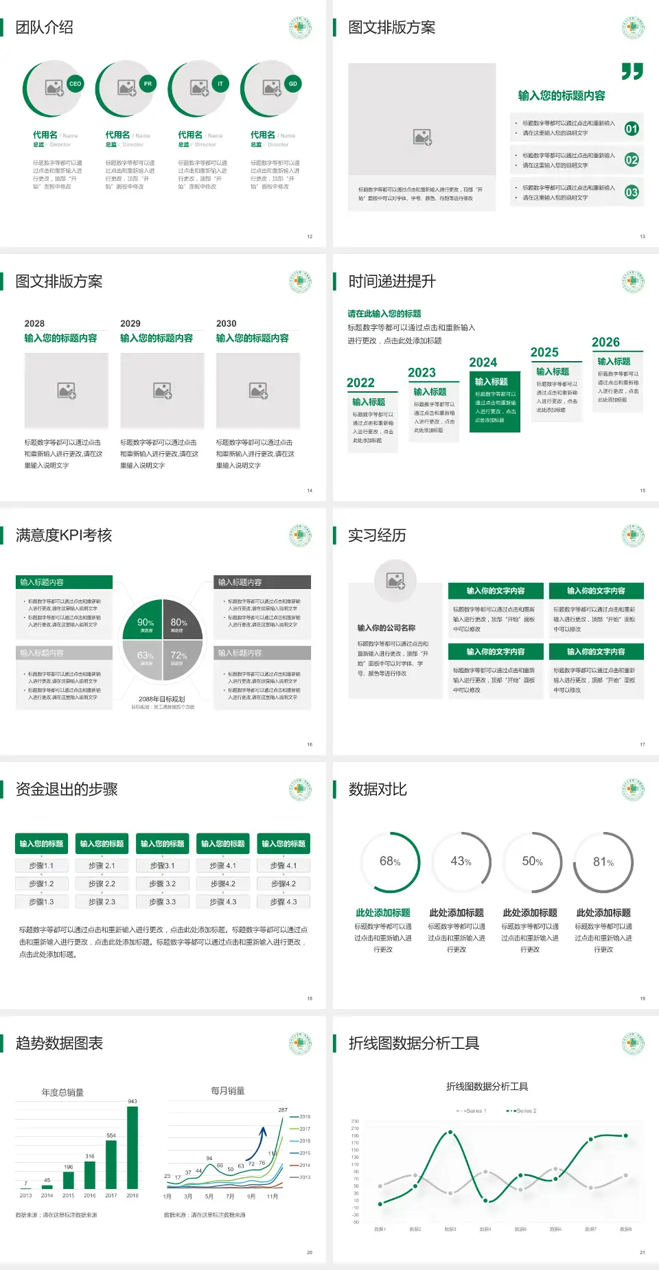 石河子大学医学院第一附属医院培训与教育PPT模板4:3格式幻灯片预览图3