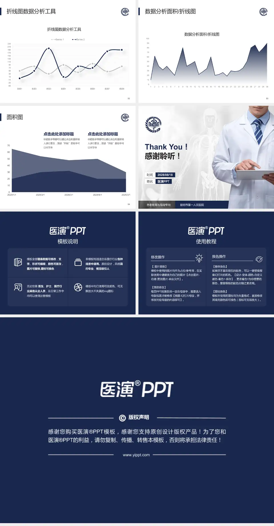 昆明市第一人民医院患者教育与指导PPT模板4:3格式幻灯片预览图7