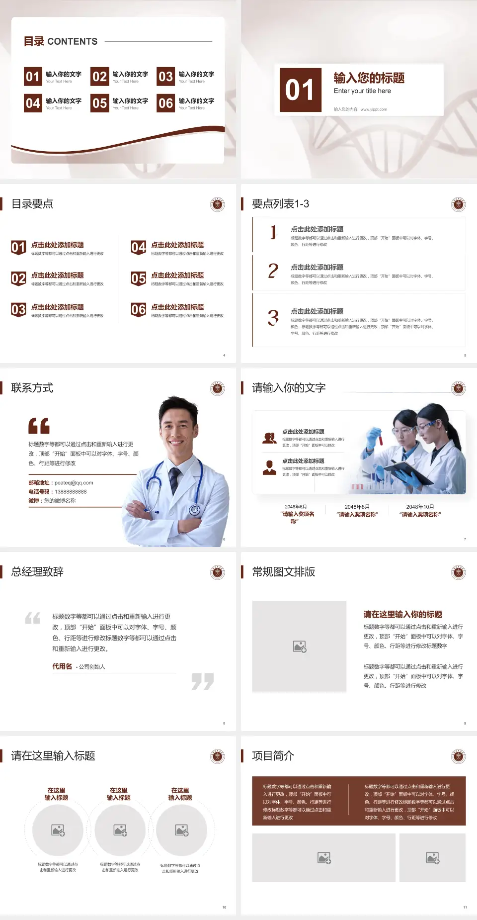 曲靖市中医医院三元院区项目申请与汇报PPT模板4:3格式幻灯片预览图2