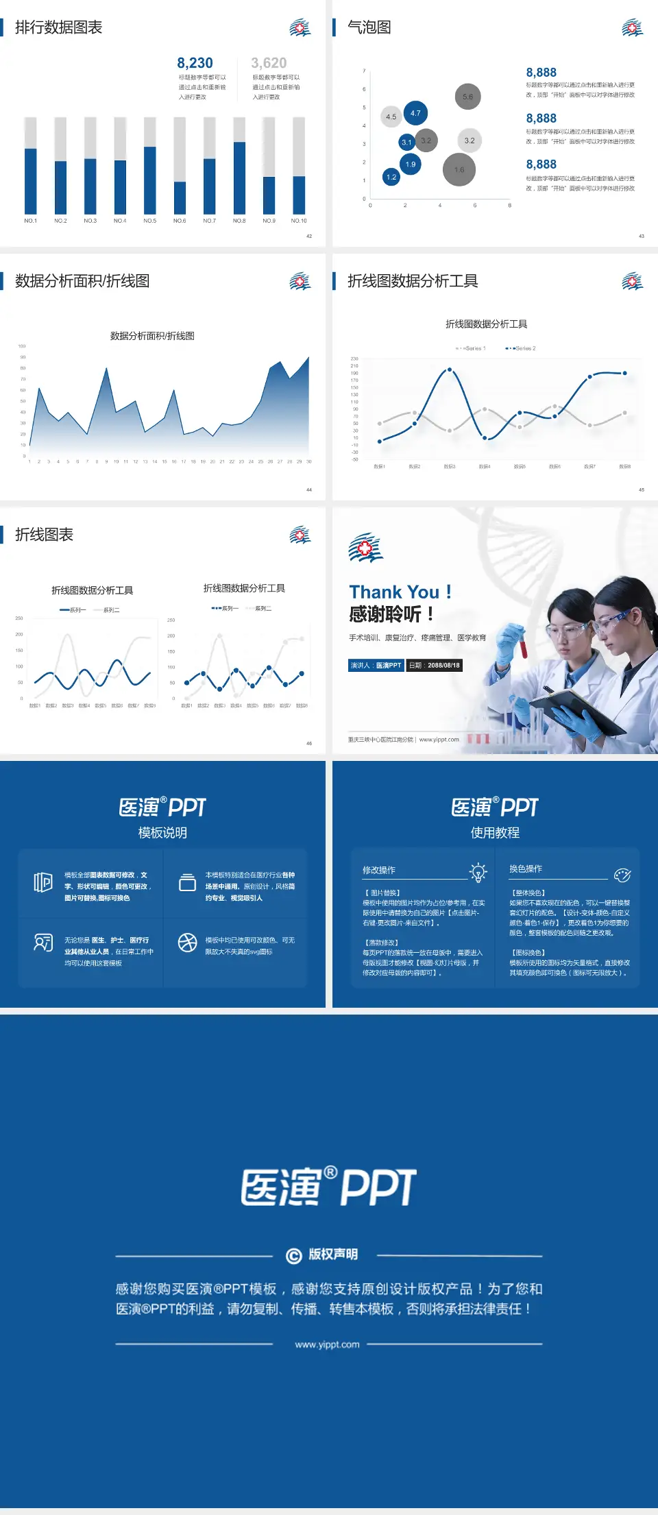重庆三峡中心医院江南分院科研成果展示PPT模板4:3格式幻灯片预览图6