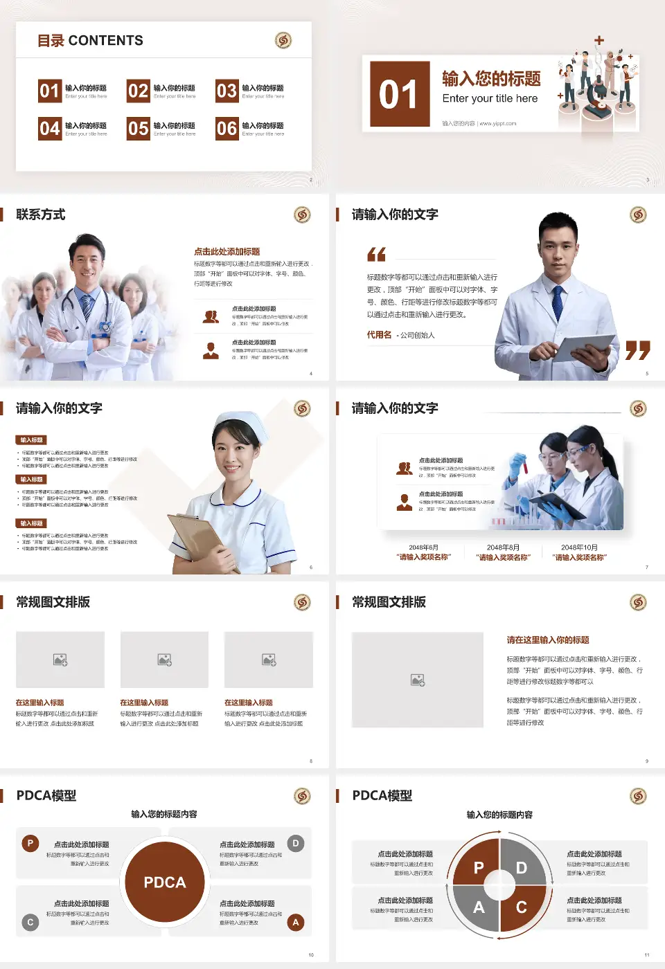 昌吉州中医院品管圈PDCA演示专用PPT模板16:9格式幻灯片预览图2