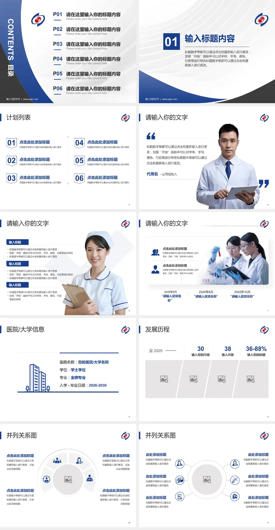 昭通市人民医院医疗行业比赛专用PPT模板4:3格式幻灯片预览图2