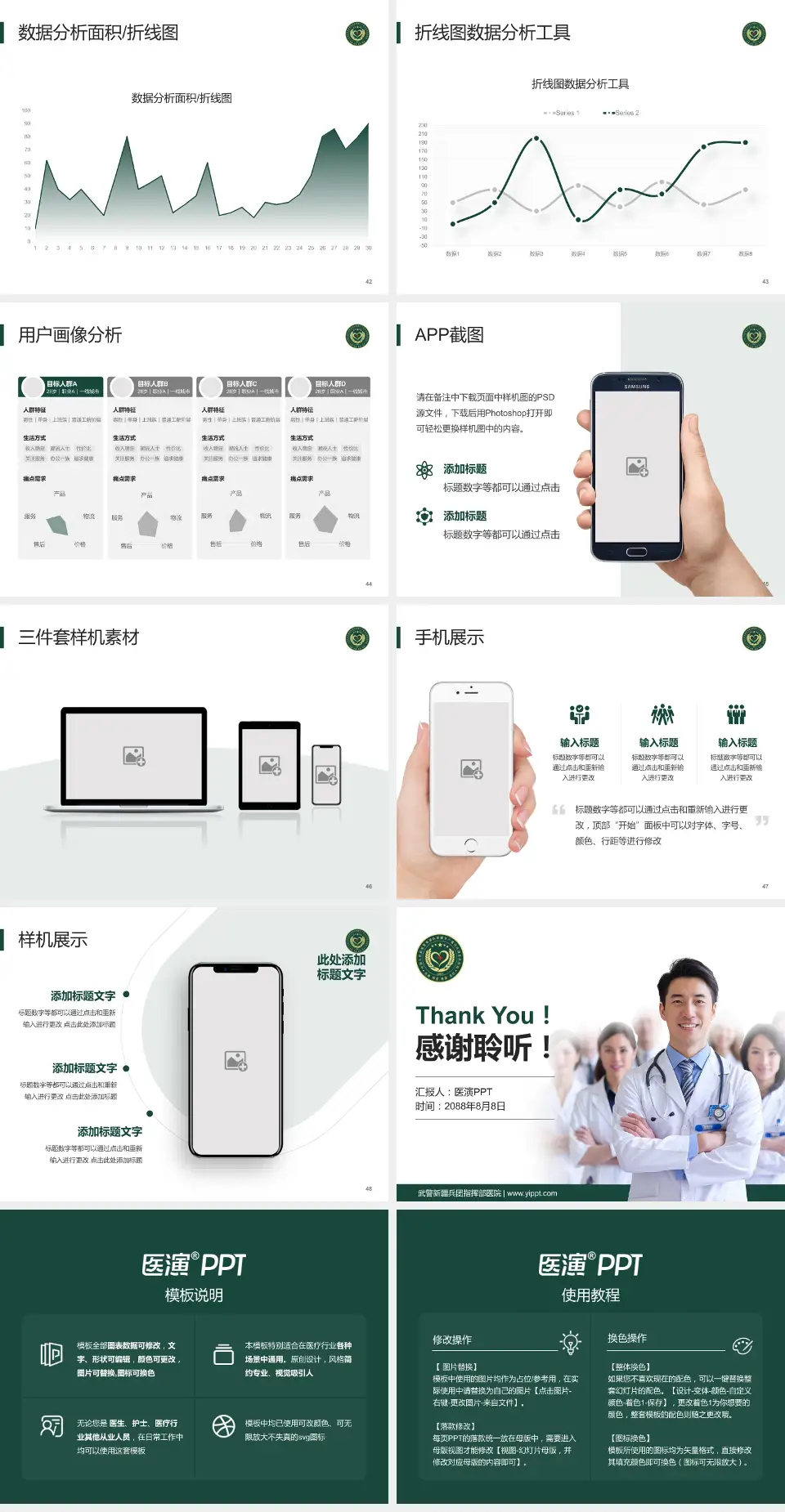 武警新疆兵团指挥部医院科室介绍与推广PPT模板4:3格式幻灯片预览图6