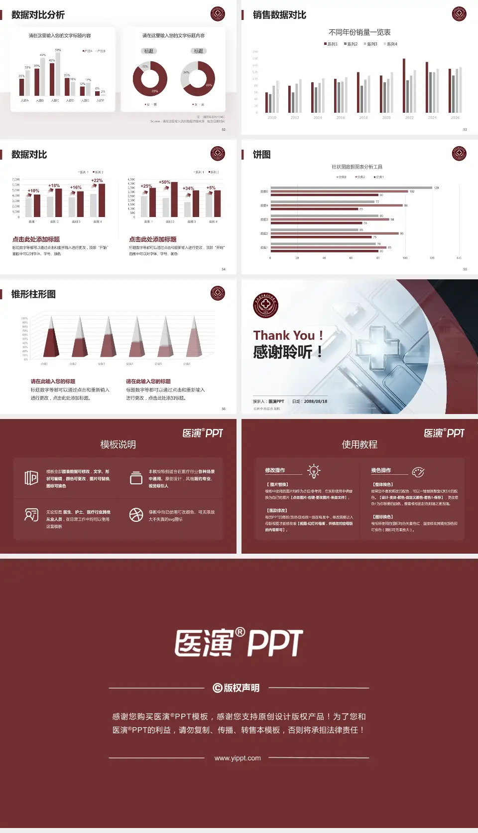云南中西结合医院医疗行业比赛专用PPT模板16:9格式幻灯片预览图7