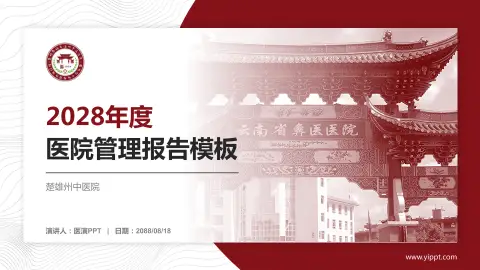 楚雄州中医院医院管理报告PPT模板