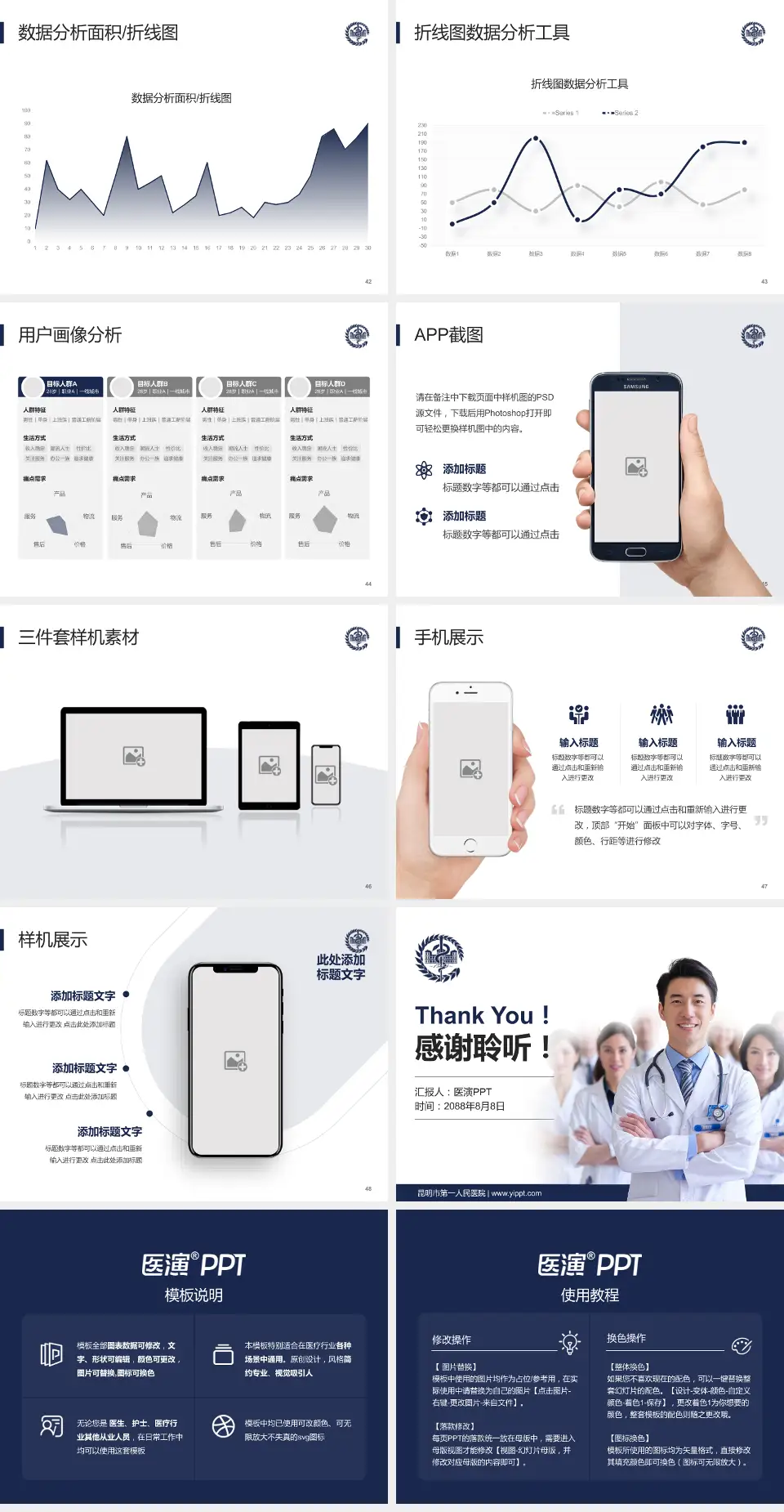 昆明市第一人民医院科室介绍与推广PPT模板4:3格式幻灯片预览图6