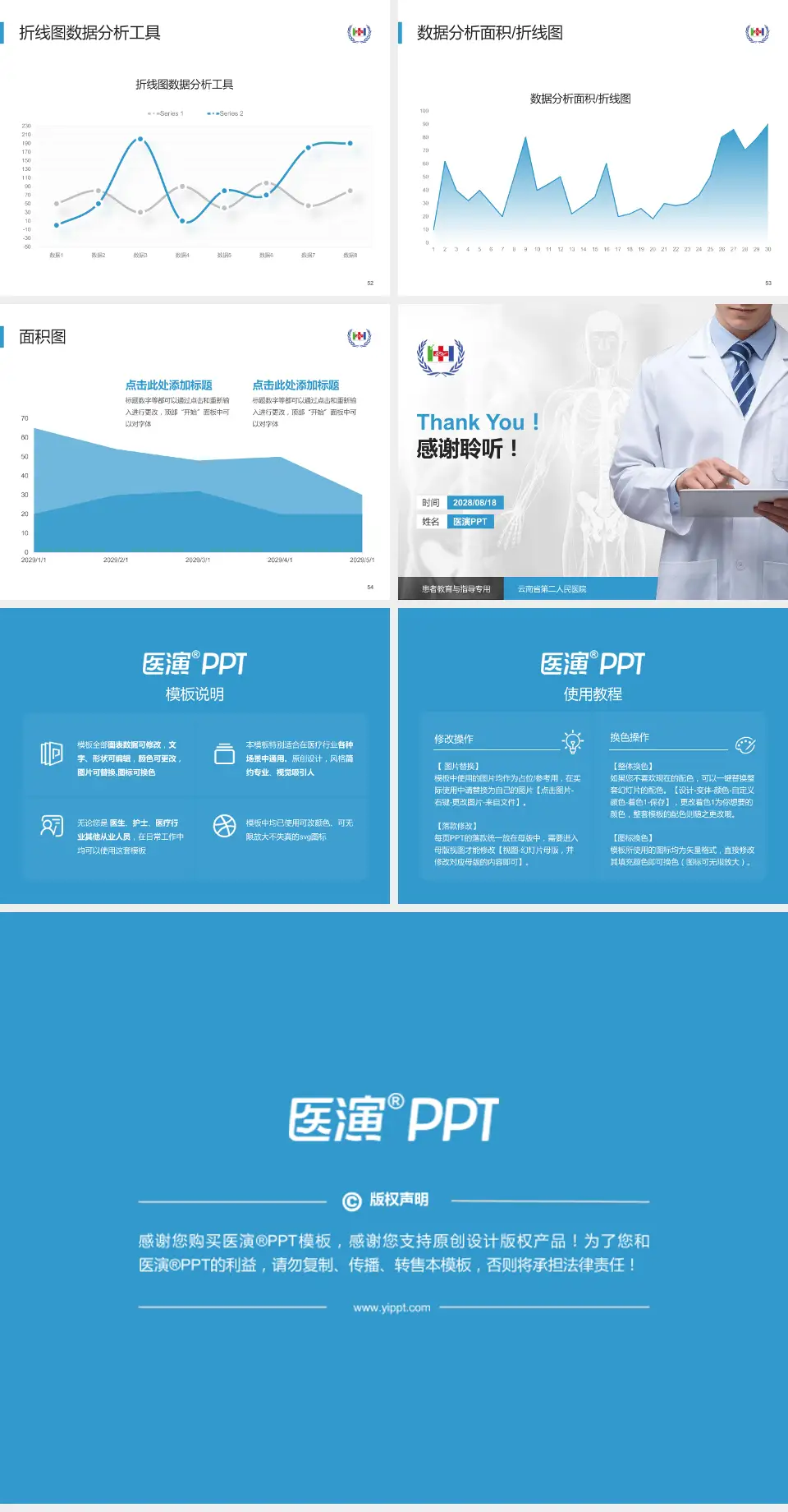 云南省第二人民医院患者教育与指导PPT模板4:3格式幻灯片预览图7