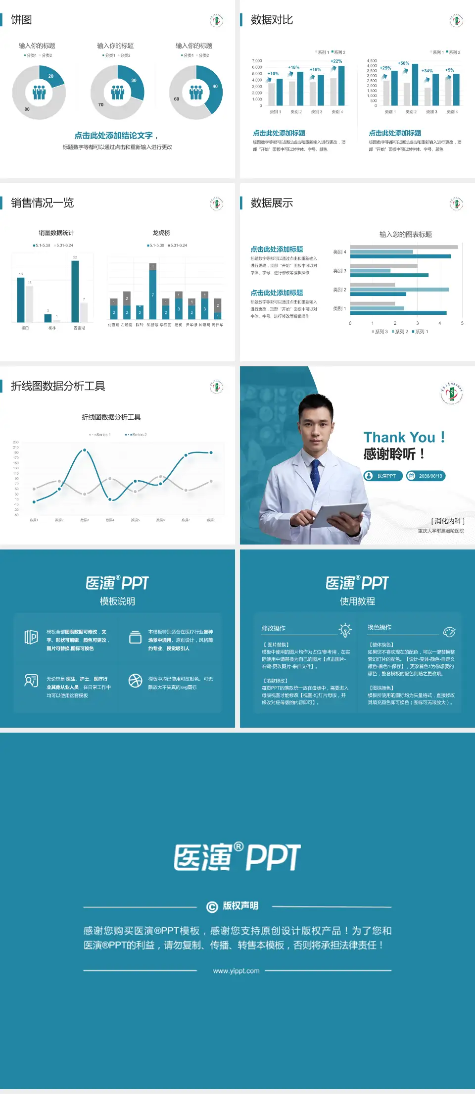 重庆大学附属涪陵医院病例分享与讨论PPT模板4:3格式幻灯片预览图4