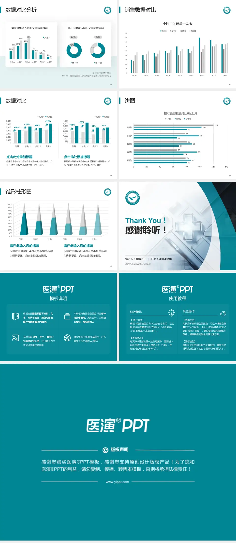 重庆市九龙坡区第二人民医院医疗行业比赛专用PPT模板4:3格式幻灯片预览图7