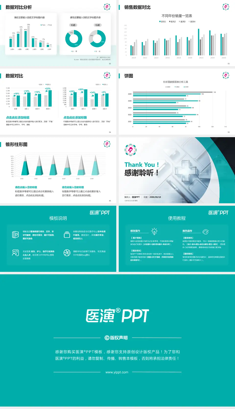 云南省妇幼保健院医疗行业比赛专用PPT模板16:9格式幻灯片预览图7