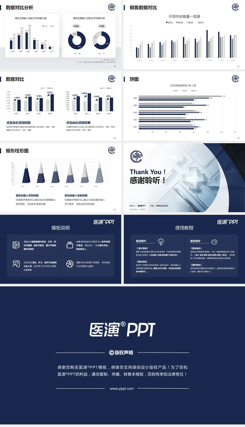 昆明市第一人民医院医疗行业比赛专用PPT模板16:9格式幻灯片预览图7