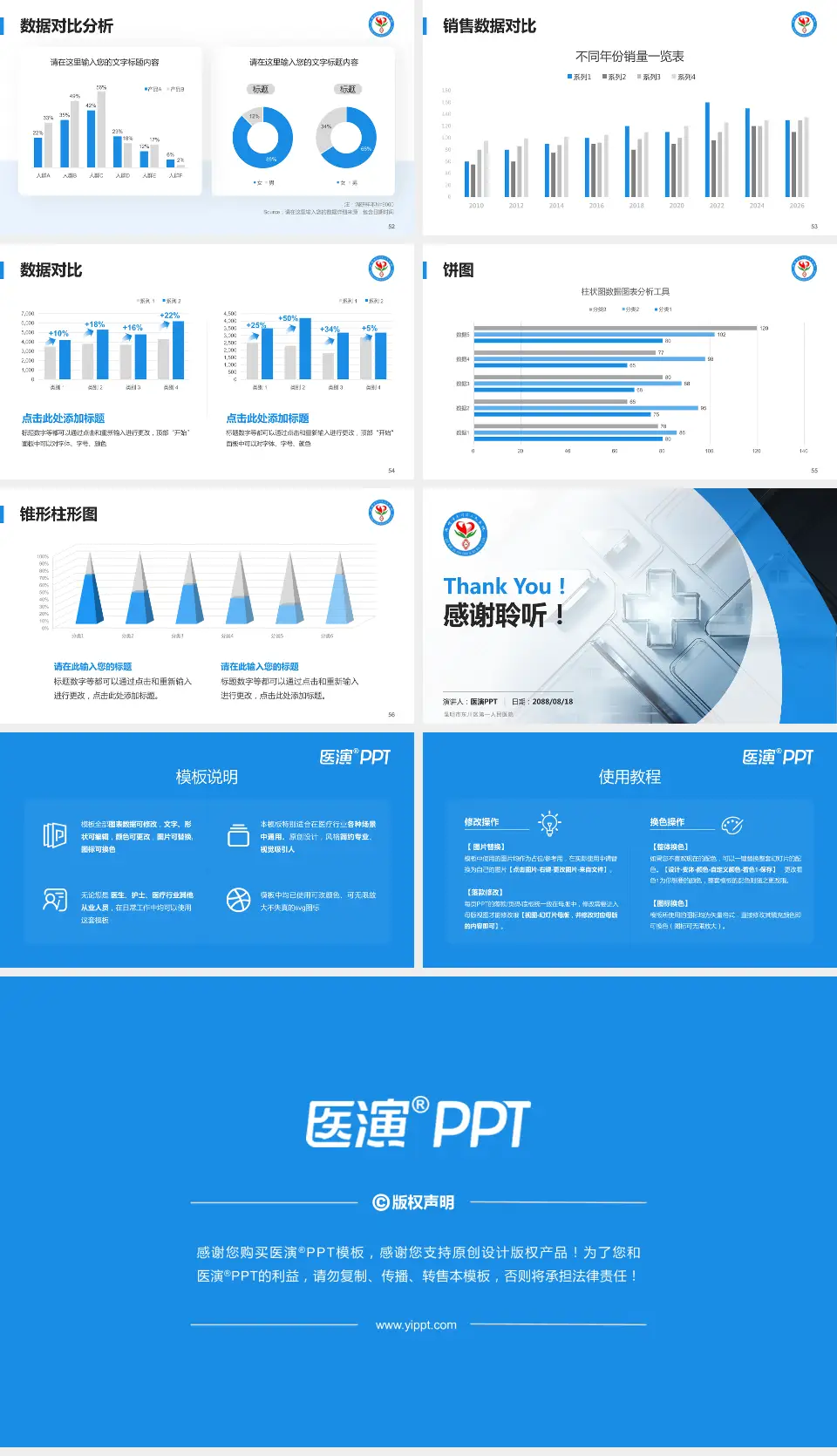 昆明市东川区第一人民医院医疗行业比赛专用PPT模板16:9格式幻灯片预览图7
