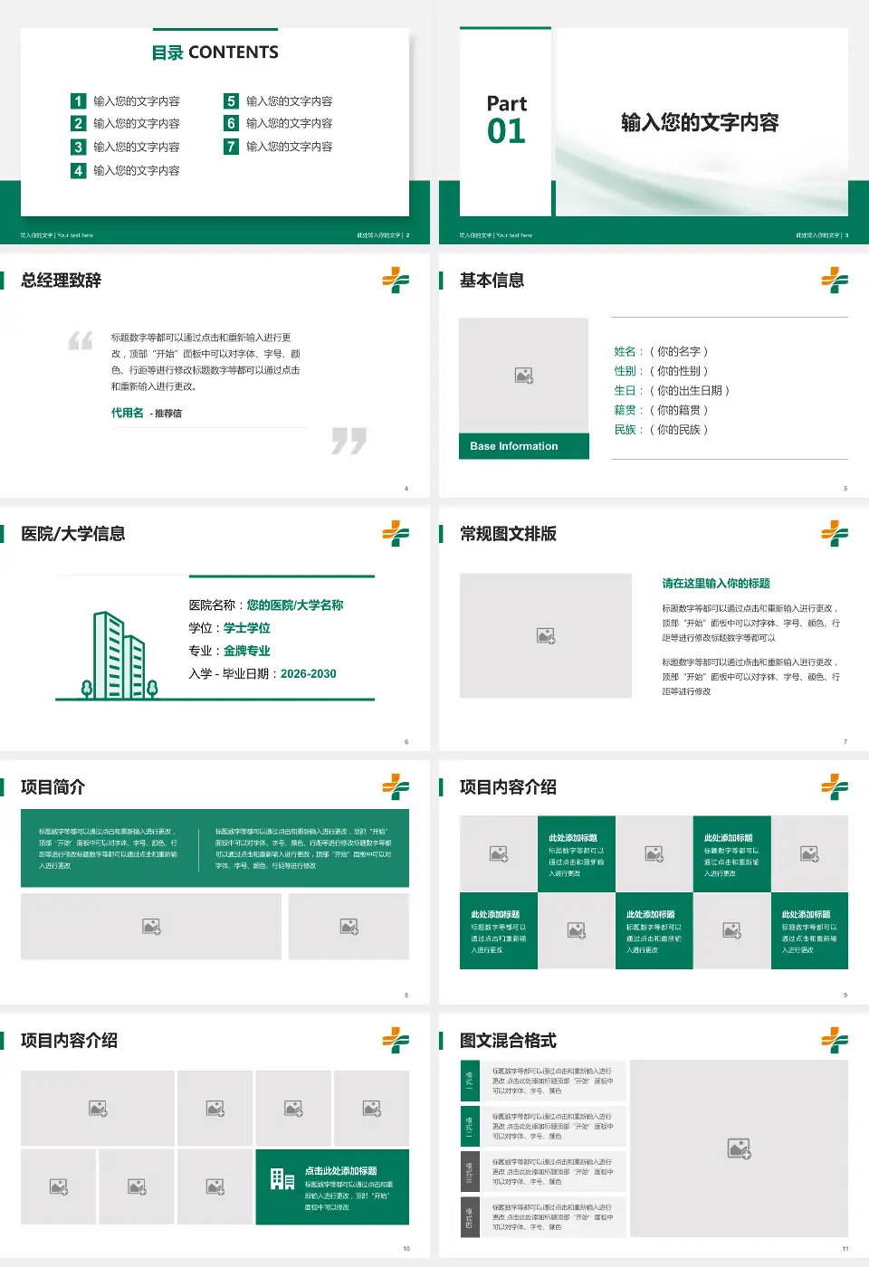 石河子市人民医院个人求职应聘简历PPT模板16:9格式幻灯片预览图2